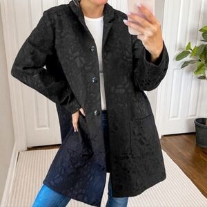 Max Volmary Black Textured Women's Trench Coat